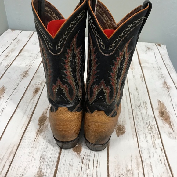Tony Lama Cowboy Boots Size 10.5 mens Leather Western - Picture 9 of 17